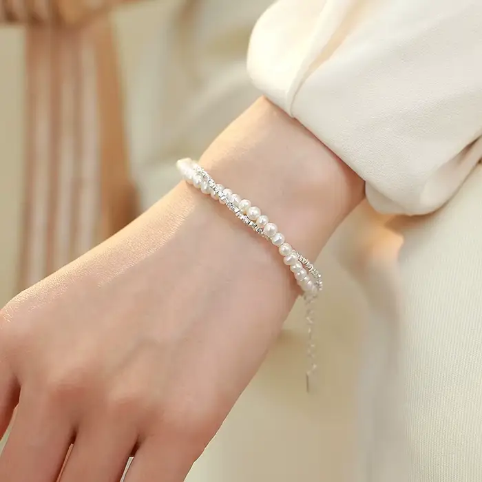 Bracelets de perles en argent Sterling 925 pour femmes et filles