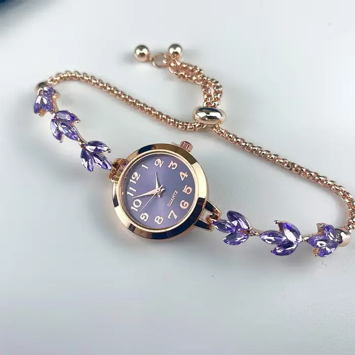 Femmes élégantes montres de luxe strass Bracelet