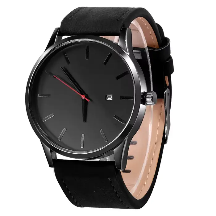 Montres pour hommes mode cuir Montre à Quartz