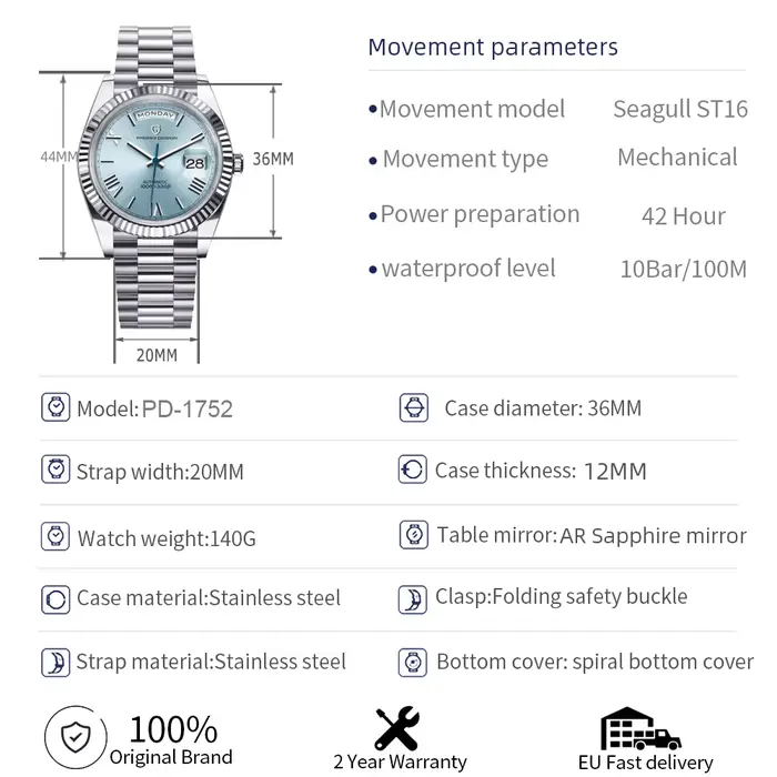 PAGANI DESIGN – montre-bracelet automatique pour homme