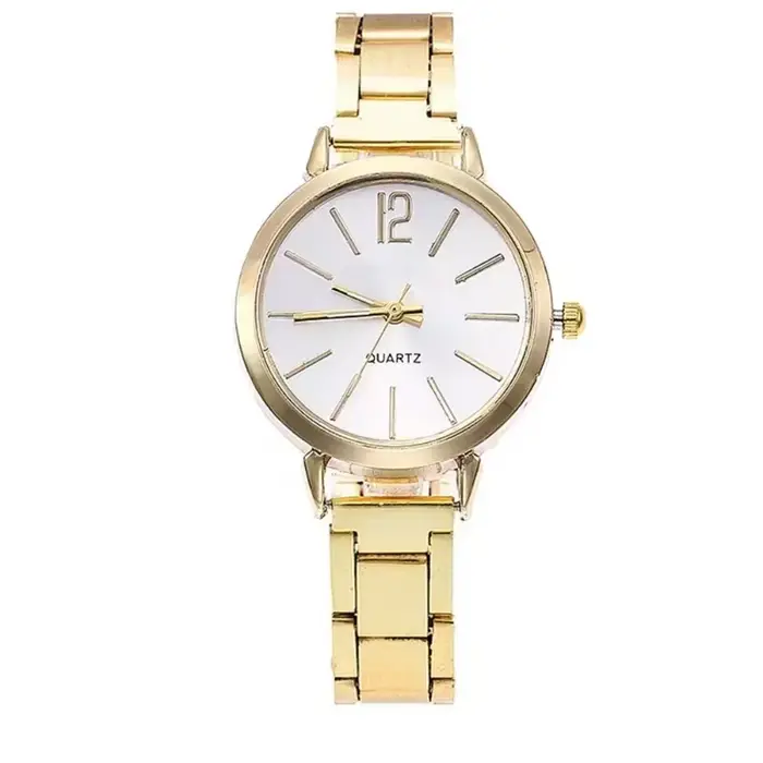 Montre-bracelet quartz analogique pour femme avec bracelet en alliage, design luxueux et finitions soignées pour toutes les occasions élégantes