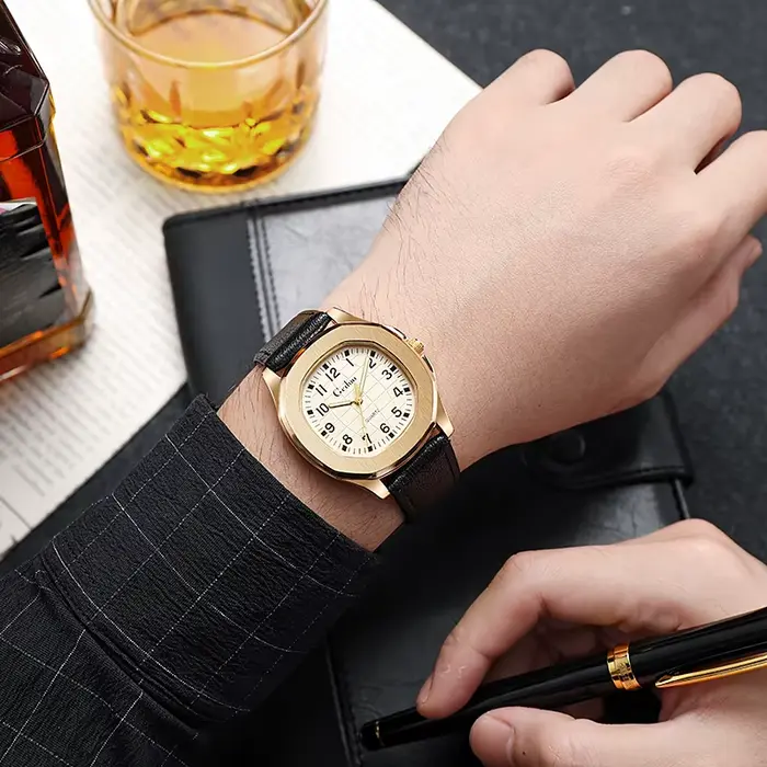 Marque de luxe Top qualité bracelet en cuir hommes montres Sport décontracté montre-bracelet erkek k