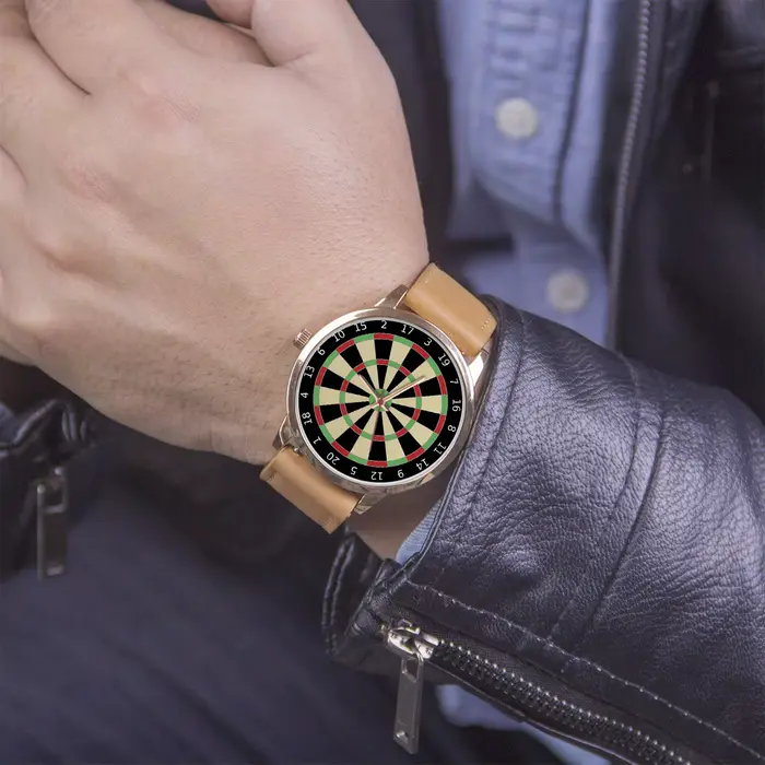 Montre-bracelet à quartz avec boîtier en or pour homme