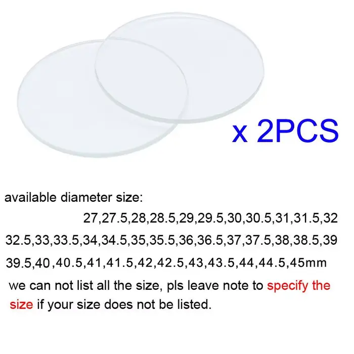 Verre de montre plat de 3.0mm d'épaisseur