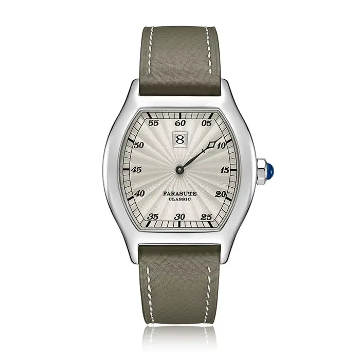 FARASUTE rétro luxe hommes montre automatique saut heure montre mouette mouvement saphir acier inoxy