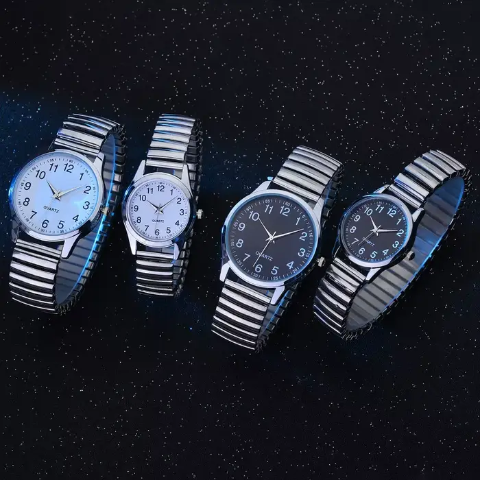 Montres couple mode et décontracté avec cadran à marqueurs de chiffres arabes pour homme et femme occasions spéciales