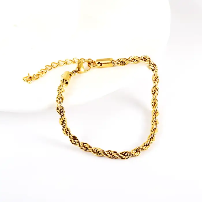 Bracelet de luxe à maillons en corde torsadée