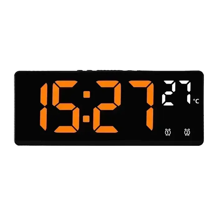Commande vocale réveil numérique température double alarme Snooze horloge de Table de bureau Mode nuit 12/24H