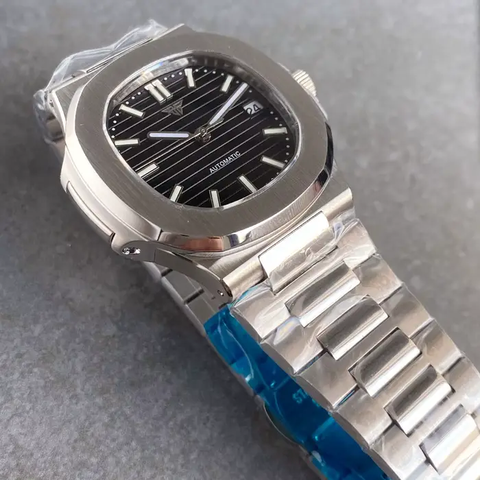 Montre Tandorio Automatique Boîtier Carré Acier Inoxydable Résistante à L'eau Occasions Spéciales Plongée Hommes