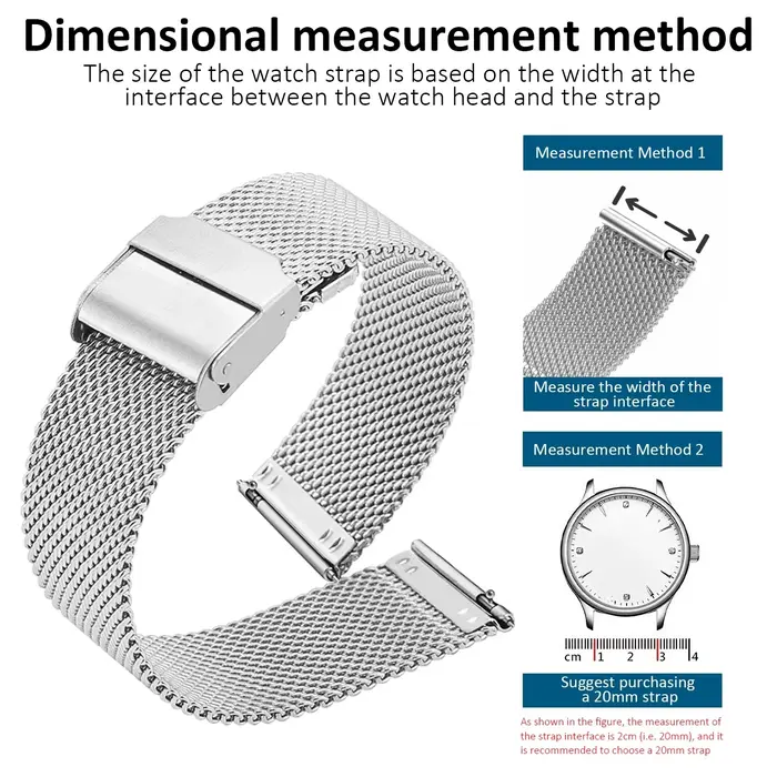 Bracelet de montre à dégagement rapide 8mm 10mm 12mm 14mm 15mm 16mm 20mm 24mm 18mm 22mm