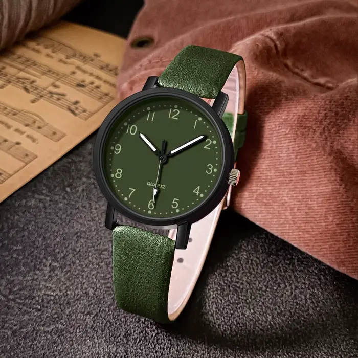 Montre Vintage pour femmes bracelet en cuir montre-bracelet montres à Quartz