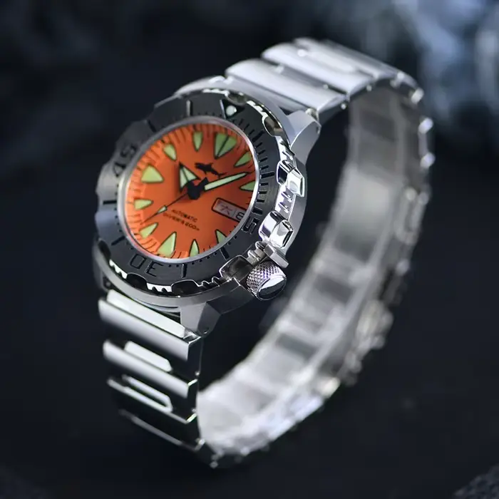 Heimdallr Monster NH36A mouvement automatique mécanique saphir cristal C3 lumineux 200m étanche montre-bracelet de plongée pour hommes
