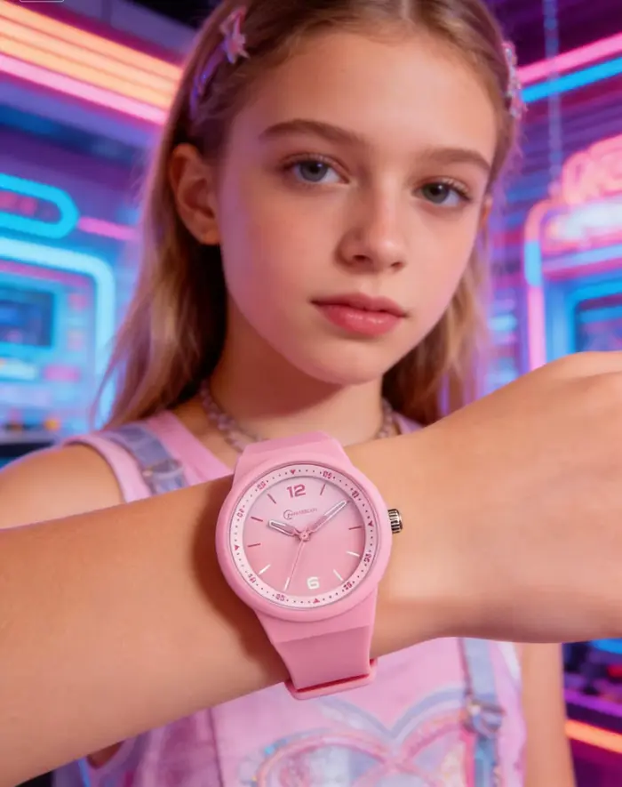 Montres à Quartz rose pour enfants