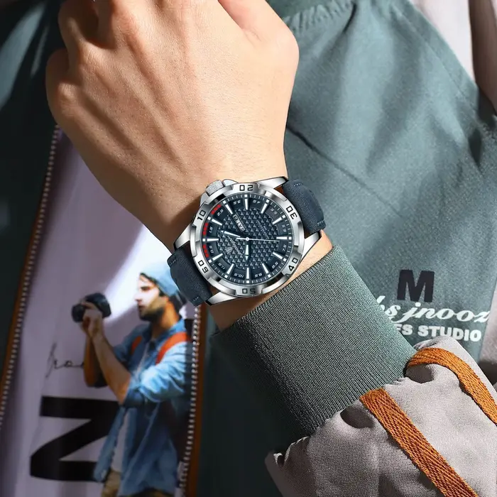 POEDAGAR Original hommes montre de luxe étanche lumineux Date semaine