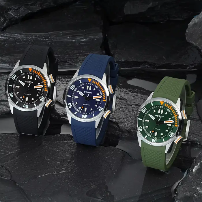 BERNY – montre de plongée professionnelle automatique pour hommes