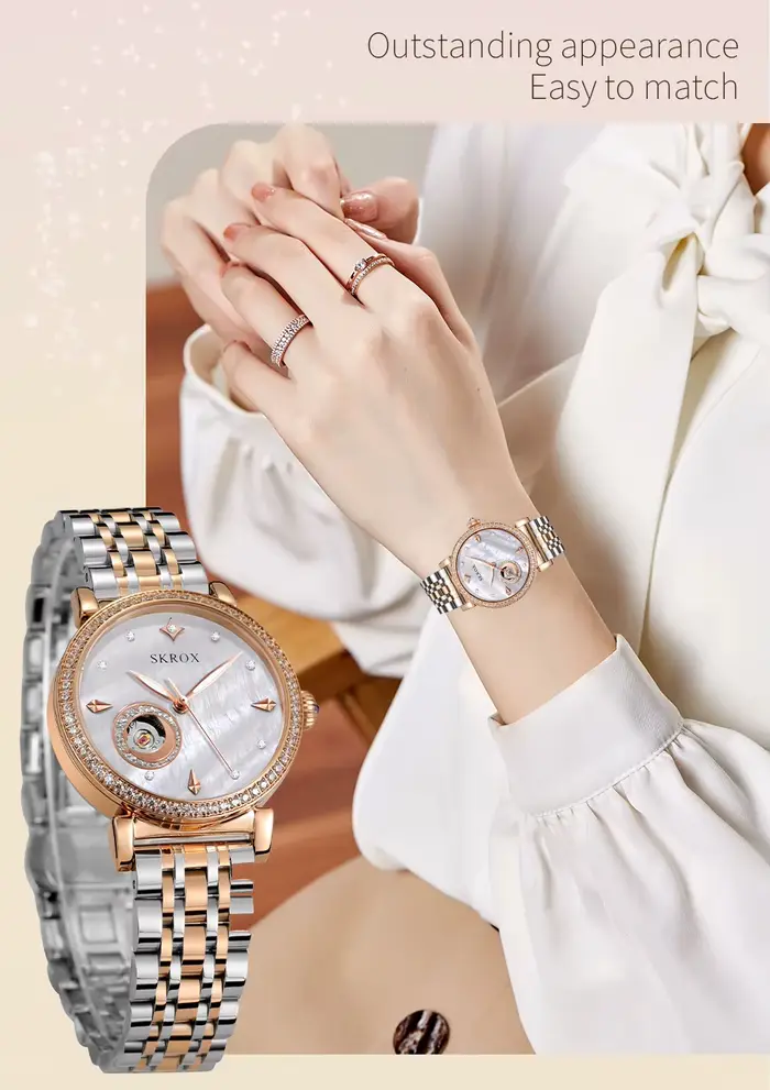 Montre de Luxe en Or Rose et Diamant pour Femme