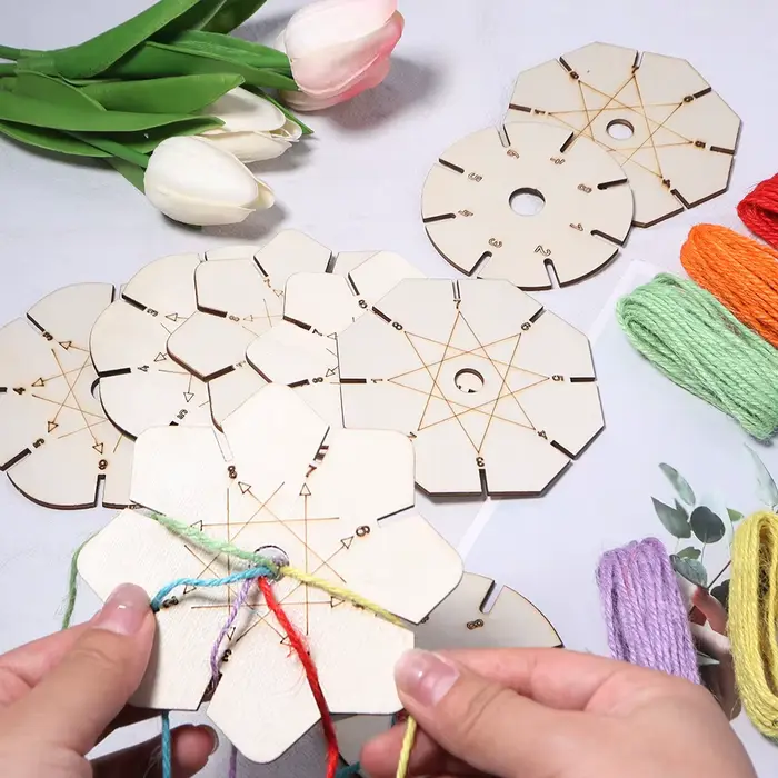Disques en bois pour tressage de bracelets et fabrication de bijoux DIY pour artisans et débutants occasions spéciales