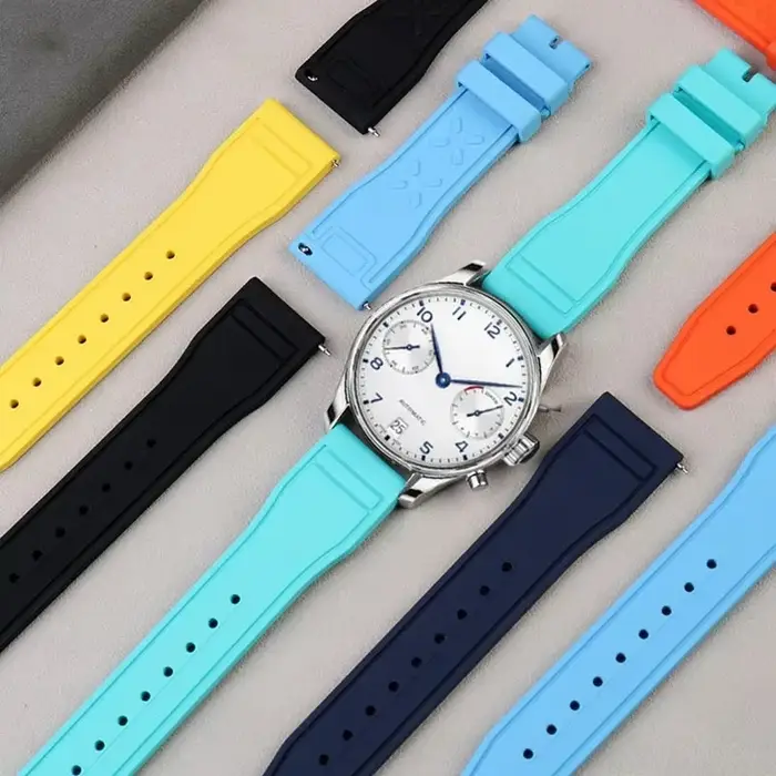 Bracelets de montre à dégagement rapide pour IWC PILOT Portugal PORTOFINO de qualité supérieure en silicone largeur 20mm 21mm 22mm pour femmes et hommes occasions sportives et formelles
