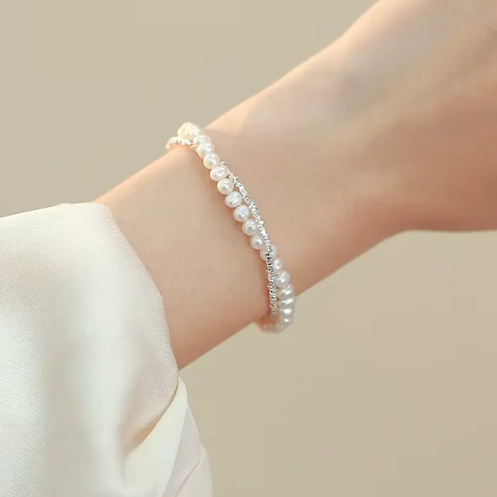 Bracelets de perles en argent Sterling 925 pour femmes et filles