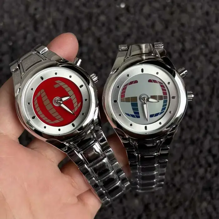 Montre Homme Luxe Globe Arc-en-ciel Forme Organique Unique Boîtier Futuriste Y2K Rétro Quartz Bracelet Acier Tendance
