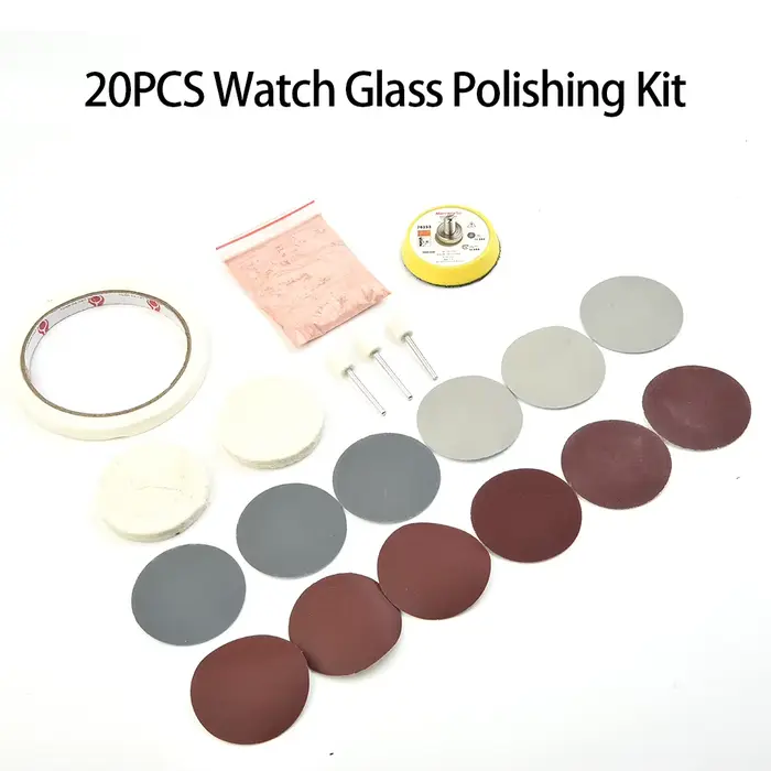 Kit de Polissage pour Verre de Montre, Tampon et Roue de Support de 50mm, 20 Pièces/Ensemble