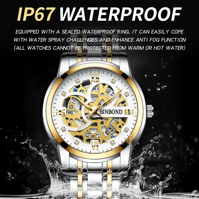 Montres à quartz précises et ajourées de la marque BINBOND pour hommes