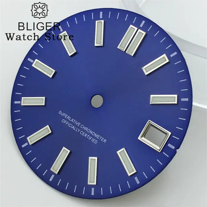 BLIGER 29mm cadran de montre Sunburst noir bleu rouge rose marron vert ciel