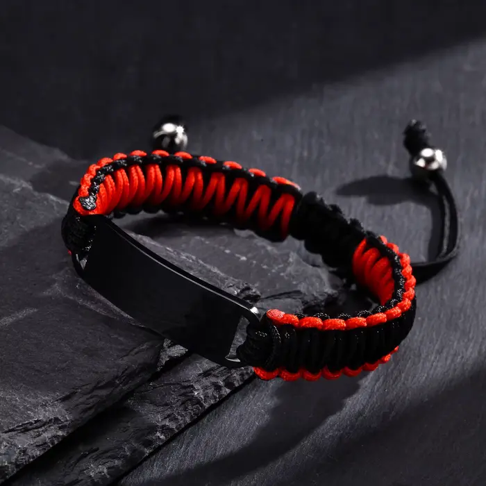 Bracelet tressé en Nylon à graver gratuitement pour hommes et garçons