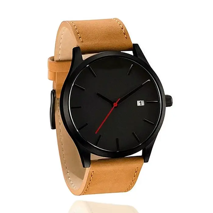 Mode hommes montres haut de gamme Simple analogique hommes montre-bracelet à Quartz décontracté en c