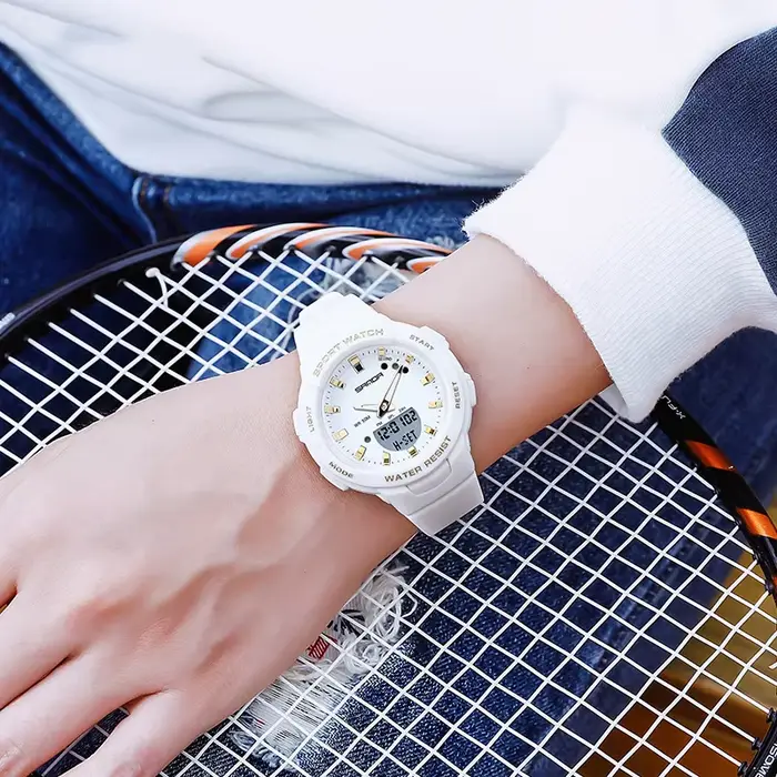 Montre San Da Étanche 5 Bars Pour Femmes Mode Sport Casual Avec Fonction Chronographe Bracelet Résine Multicouleurs Occasions Spéciales