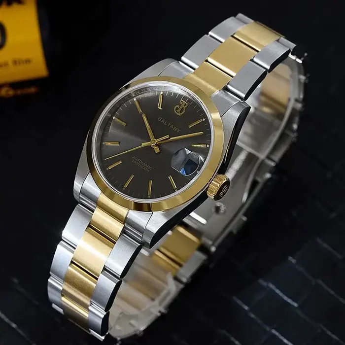 Montre automatique BALTANY pour hommes, saphir plongeur, résistante à l'eau 10ATM, mouvement NH35, élégante et robuste pour diverses occasions