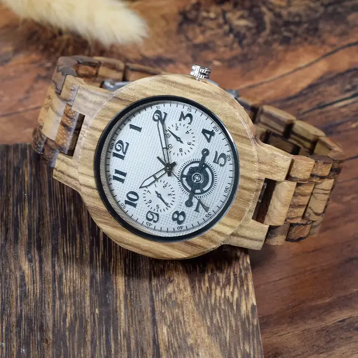 Montres en bois faites à la main minimalistes pour hommes occasionnels sportives élégantes cadeaux