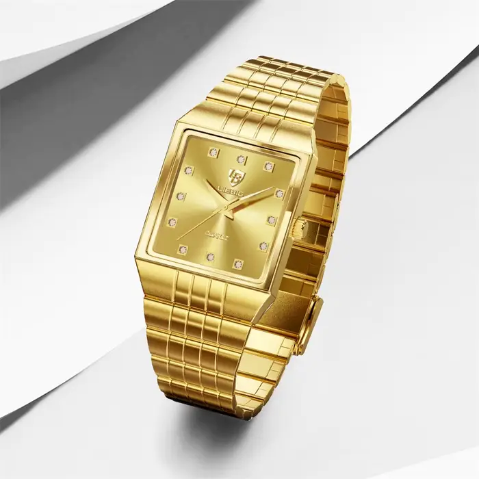 Montre en acier inoxydable Liebig 8808 résistante à l'eau avec affichage LED pour hommes et femmes occasions spéciales