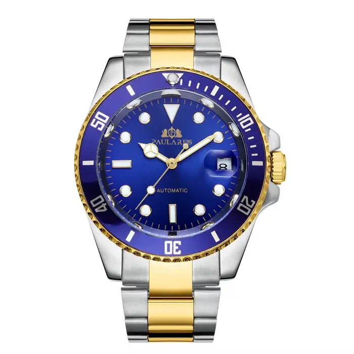 PAULAREIS P hommes montre classique lunette rotative montre mécanique pour homme étanche lumineux en