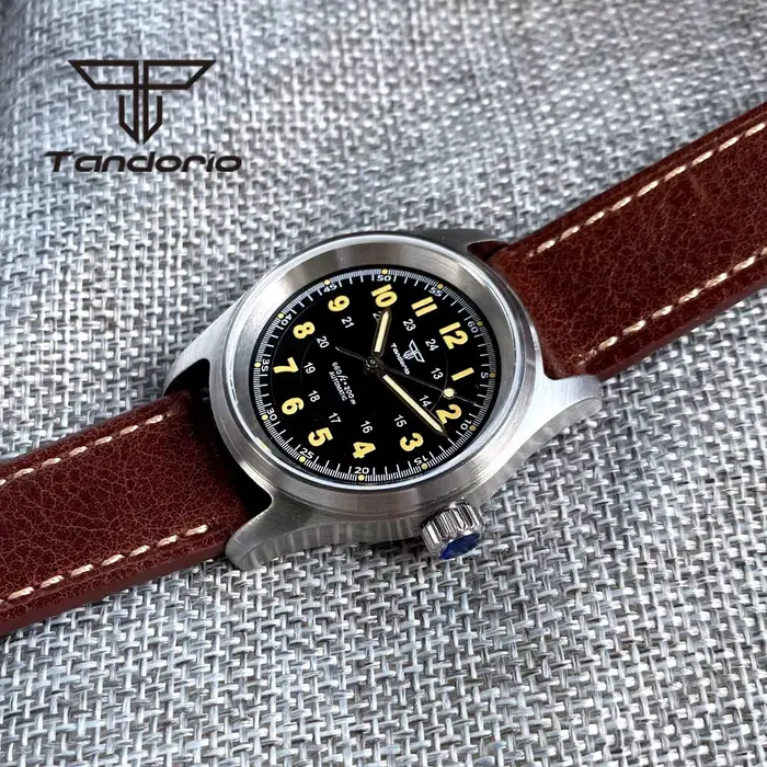 Tandorio 36mm mode 20BAR montre pilote de plongée automatique pour hommes dames NH35/PT5000/Miyota8215 Movt saphir montre-bracelet vert Lume