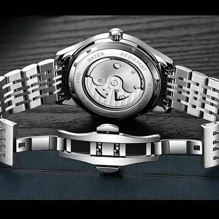 Montre pour homme avec double tourbillon rotatif bleu