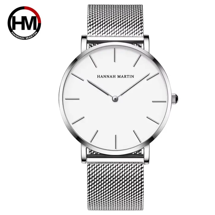 Hannah Martin montre à Quartz pour hommes d'affaires mouvement Original japonais en acier inoxydable