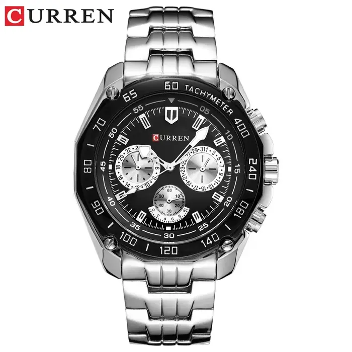 Montres CURREN 8077 pour hommes avec bracelet en acier inoxydable