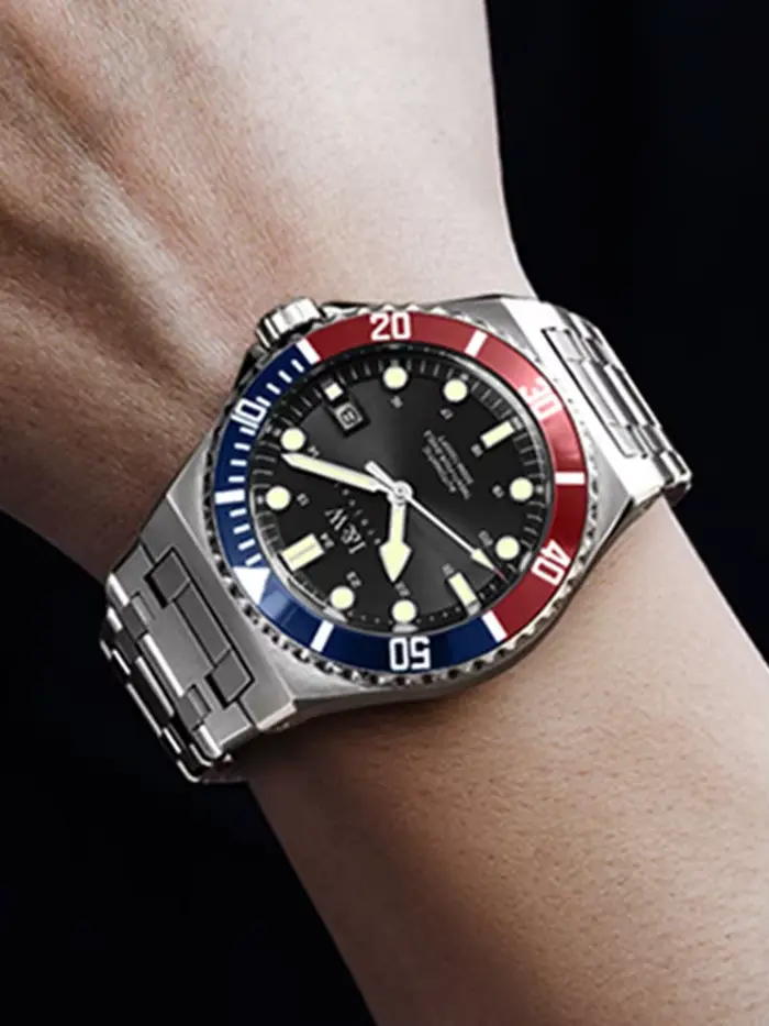 Montre Carnival automatique homme résistante à l'eau 300M avec mouvement Citizen MIYOTA ou Seiko NH35, boîtier et bracelet en acier inoxydable, cadran lumineux, chronographe et calendrier complet, pour hommes sportifs et professionnels