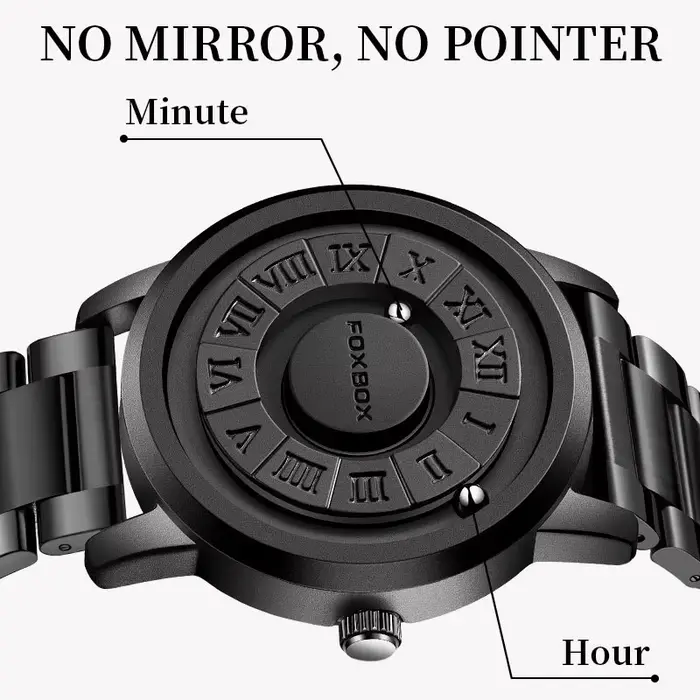 LIGE-Montre de luxe avec pointeur magnétique pour homme, accessoire de sport, chronographe à quartz