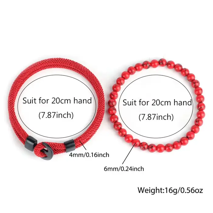 Ensemble de bracelets classiques en perles d'ancre pour hommes