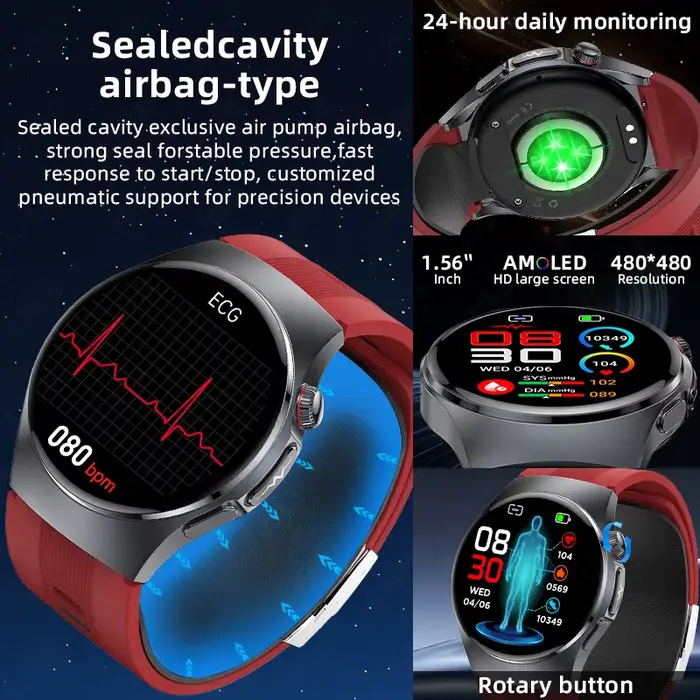 Montre connectée LIGE avec suivi de la santé, moniteur de fréquence cardiaque, ECG, tracker de fitness et sommeil, pour femmes et hommes, occasion sportive ou quotidienne