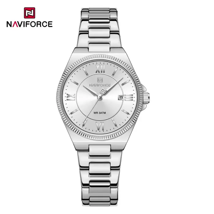 Montres vintage pour femme NAVIFORCE, affichage du calendrier intellectuel, bracelet en acier inoxyd