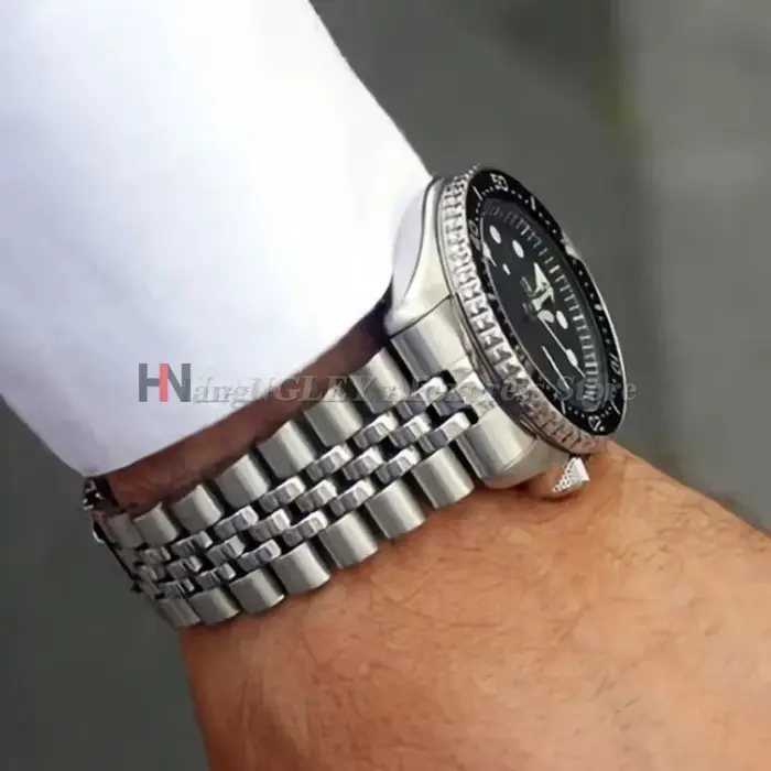 Bracelet de montre en acier inoxydable massif pour Seiko 5 SKX009/007 pour jubilé
