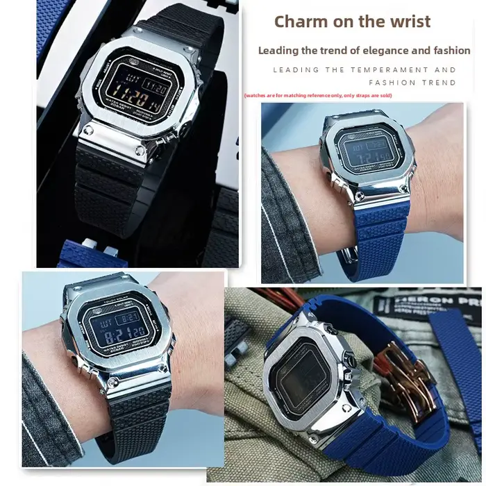 Bracelet en caoutchouc fluoré amélioré pour Casio G-SHOCK GMW-B5000 GM-B2100