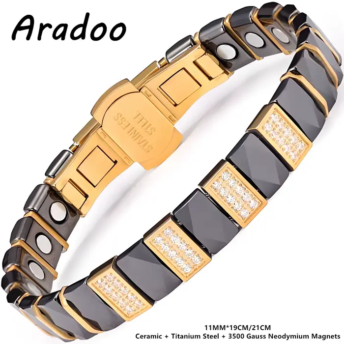 ARADOO – Bracelet en céramique et acier titane de qualité supérieure pour hommes et femmes