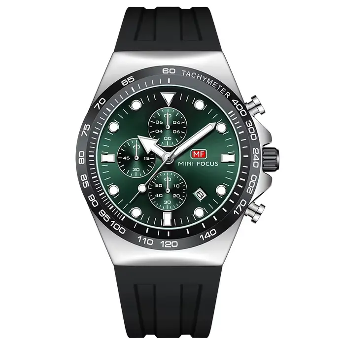 MINI FOCUS Sport chronographe montre à Quartz pour hommes mode bracelet en Silicone montre-bracelet 