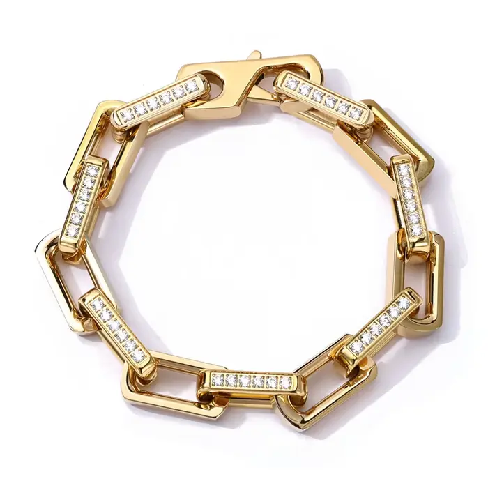 Bracelet en bambou en acier au titane pour hommes et femmes, accessoires de bijoux hip-hop, ne se dé