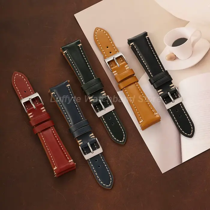 Bracelet de montre vintage en cuir véritable 20mm 22mm pour hommes et femmes accessoire élégant pour occasions spéciales polyvalent robuste et durable