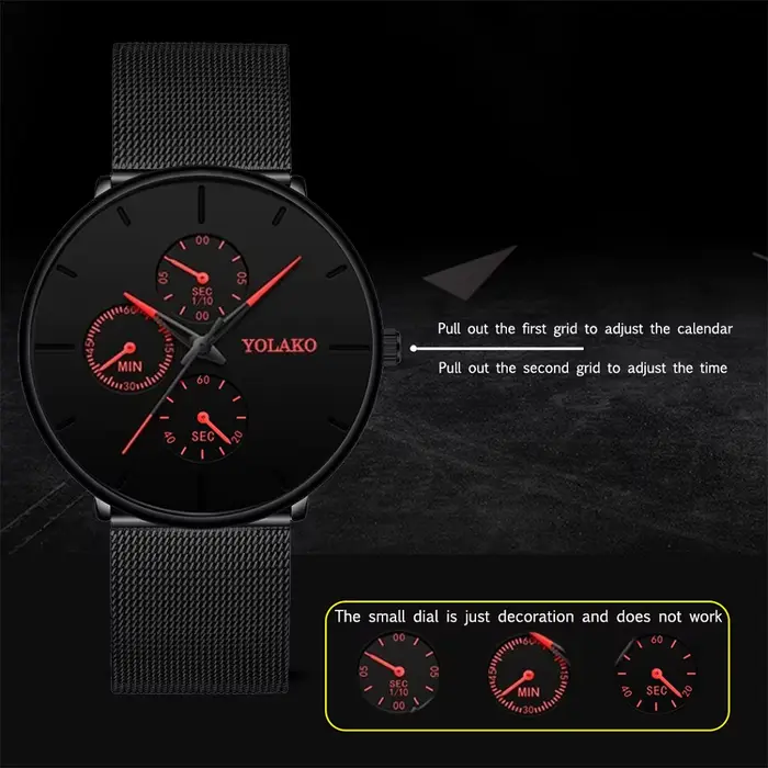Montre homme Montre de luxe en acier inoxydable pour hommes